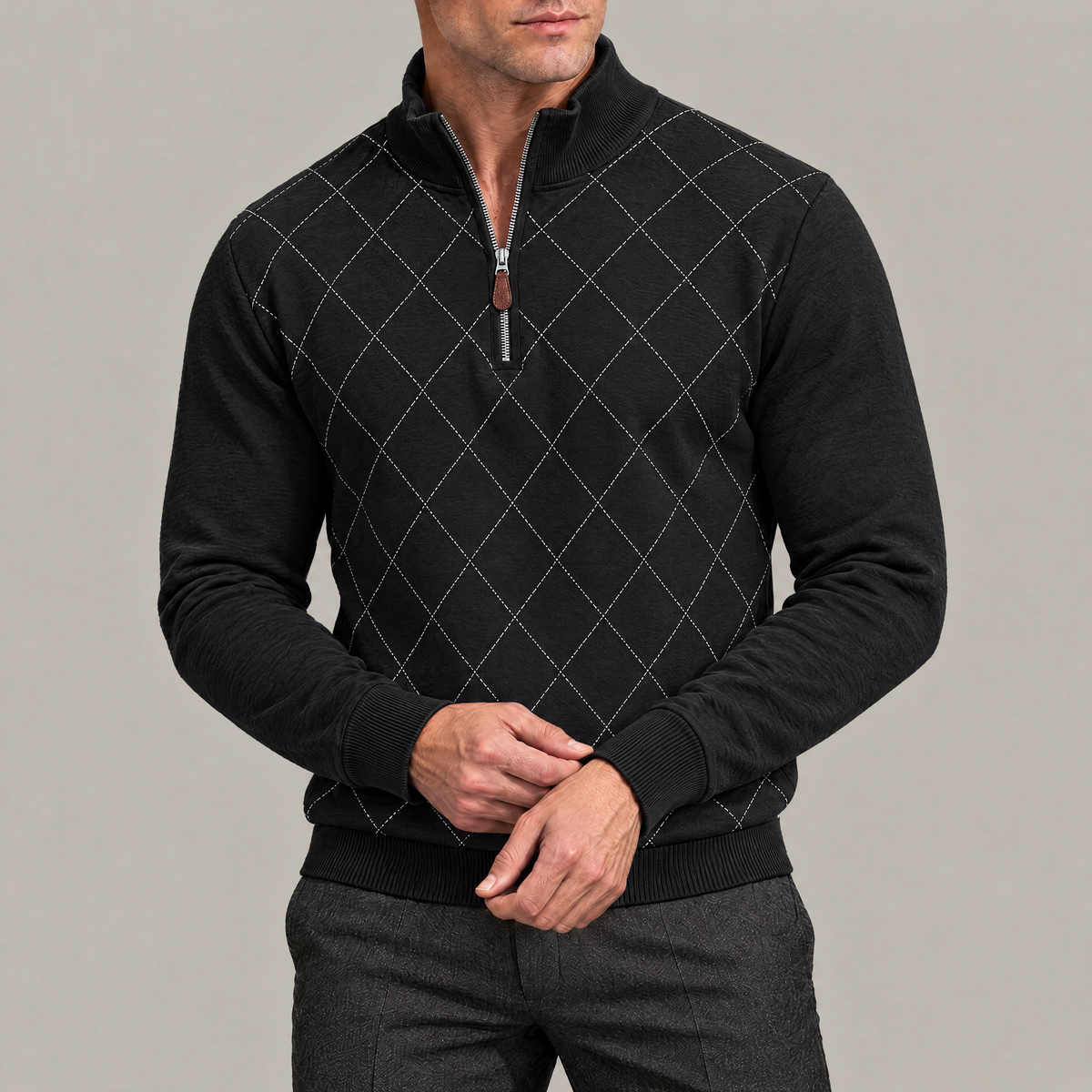 Thomas Argyle Quarter-Zip Pullover