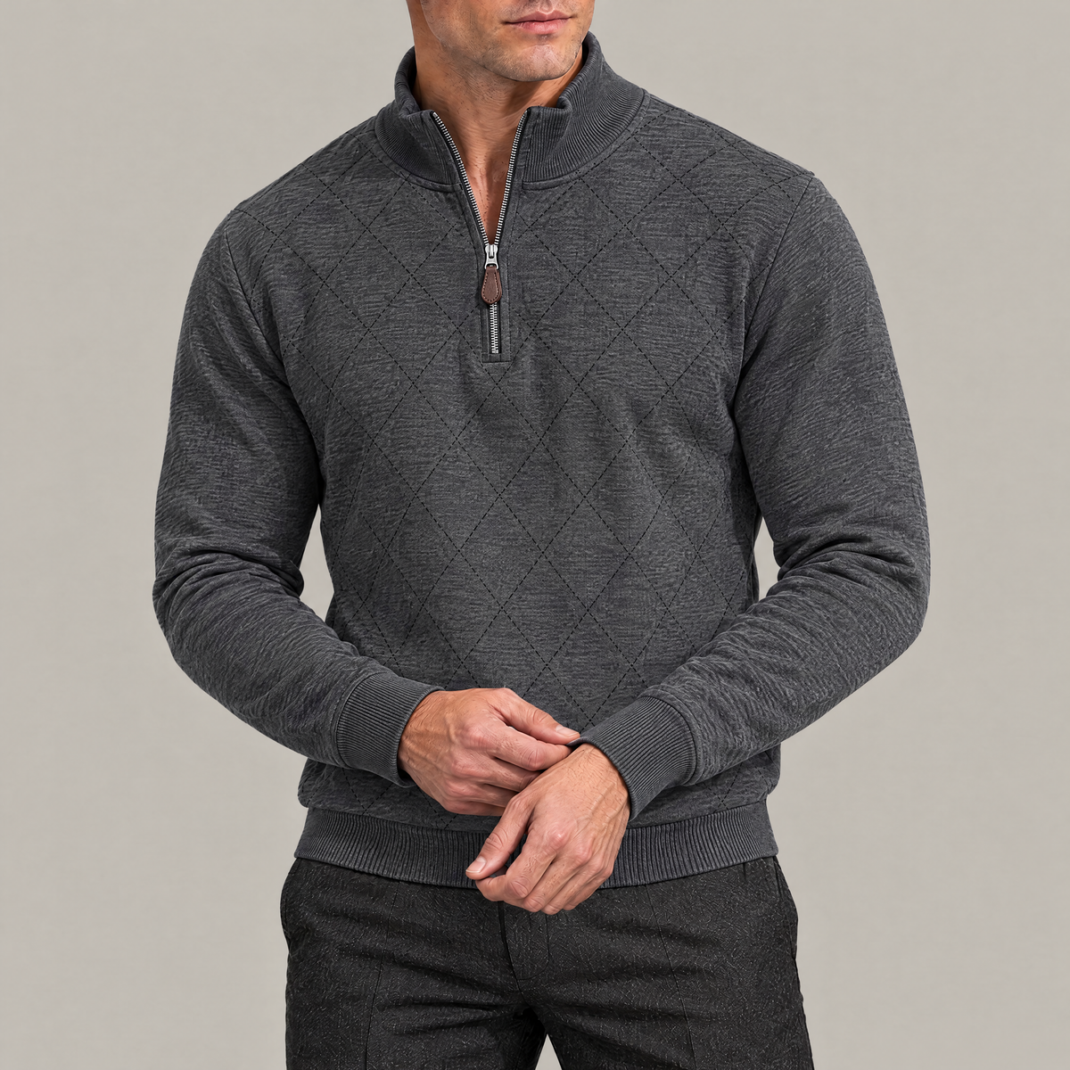 Thomas Argyle Quarter-Zip Pullover