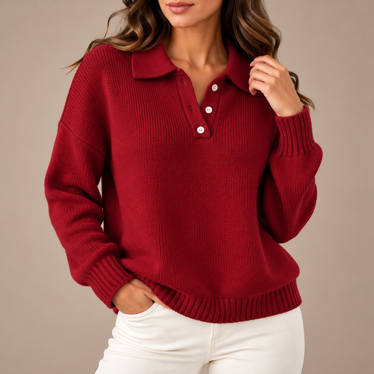 Audrey Knit Polo Sweater