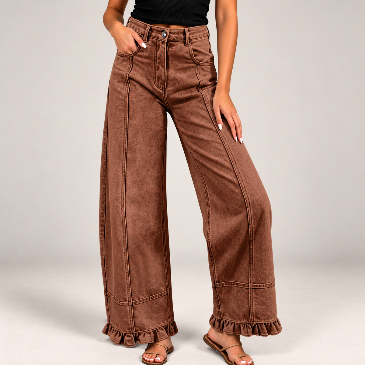 Ellie Ruffle Hem Jeans