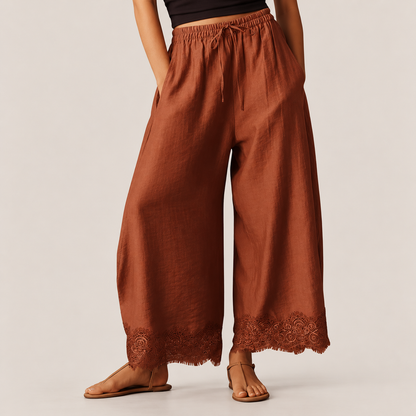 Amelie Lace Wide-Leg Pants