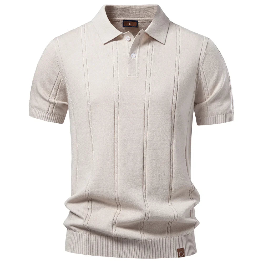 Luca Riviera Cable Knit Polo