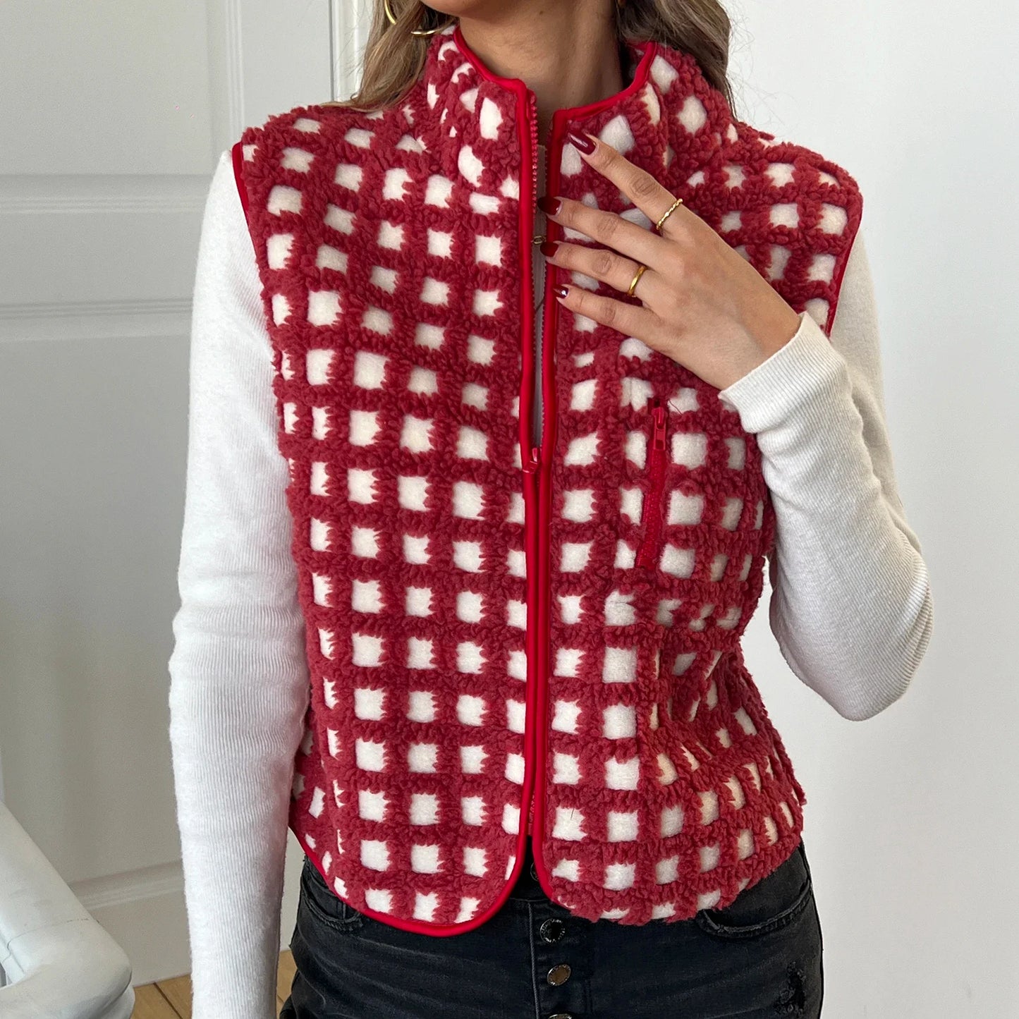 Madison Patterned Fleece Vest