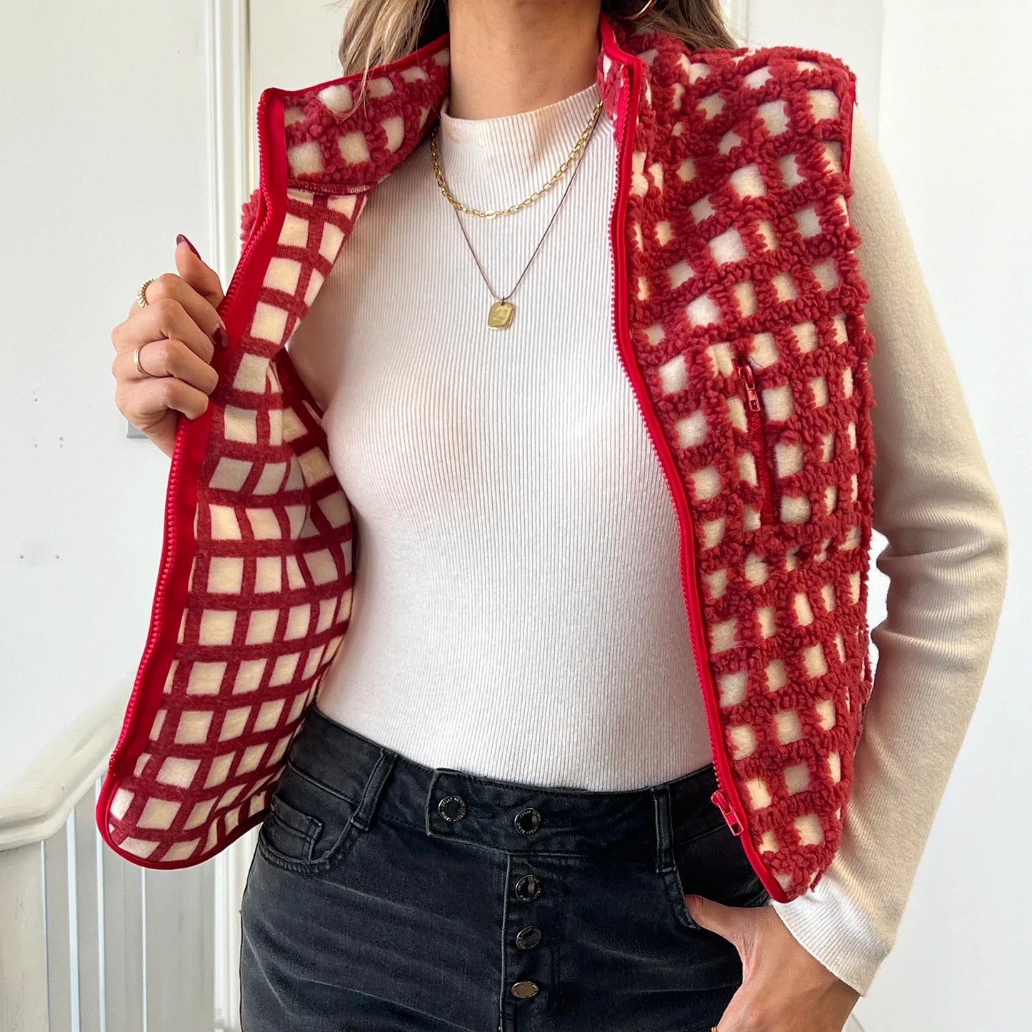 Madison Patterned Fleece Vest