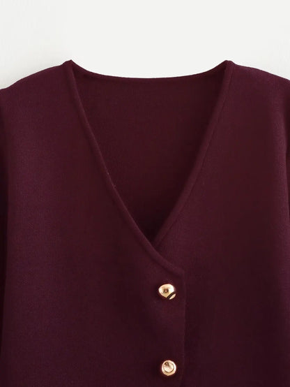 Vienna Asymmetric Button Cardigan