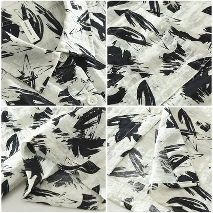 Auren Abstract Cotton Linen Shirt