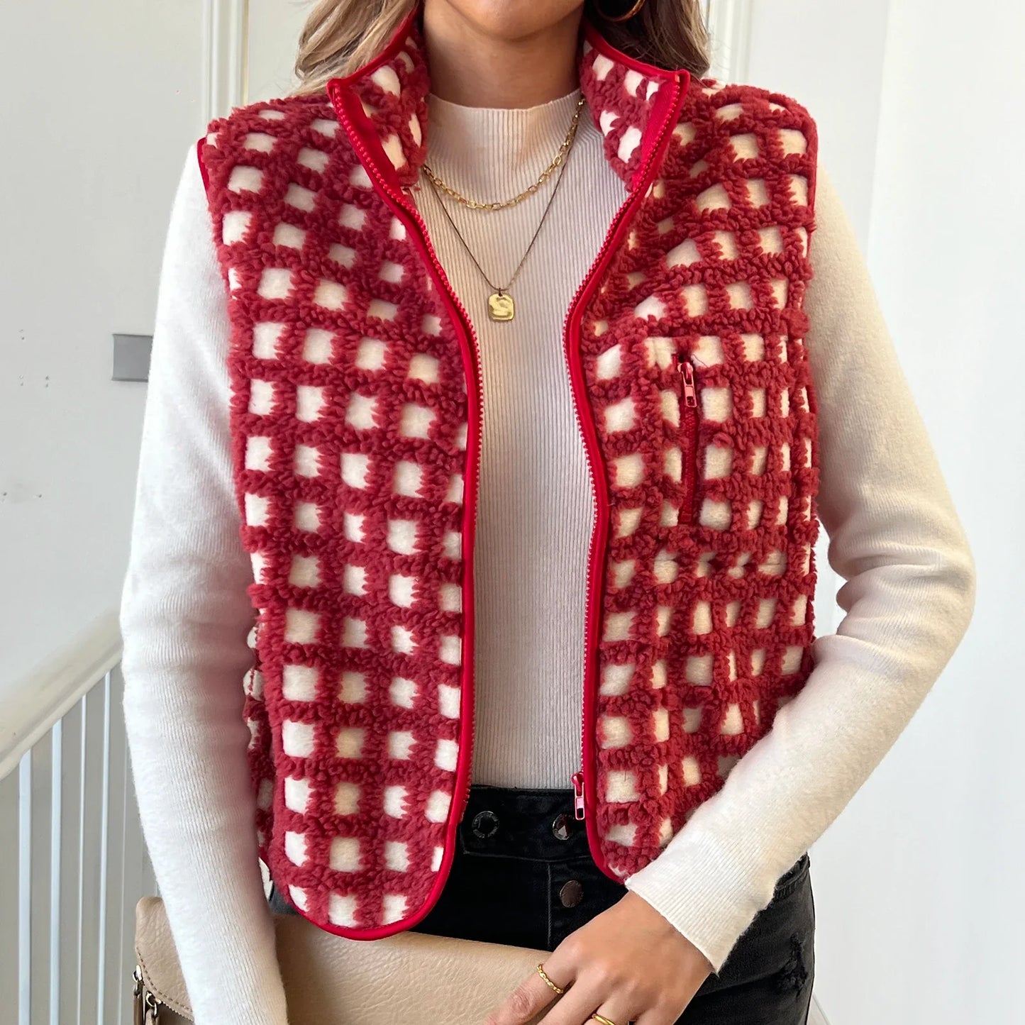 Madison Patterned Fleece Vest