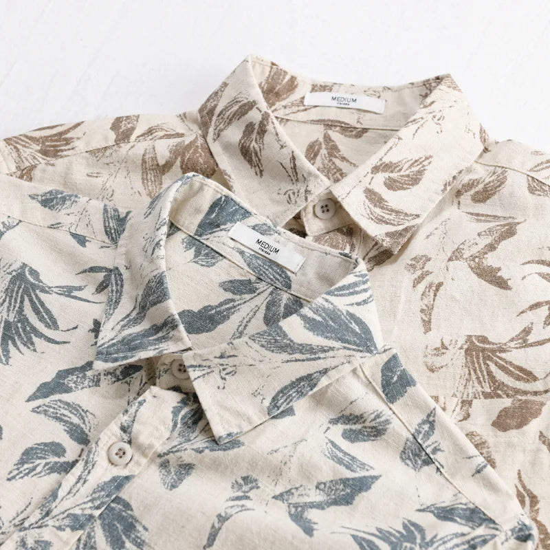Solaro Tropical Cotton Linen Shirt