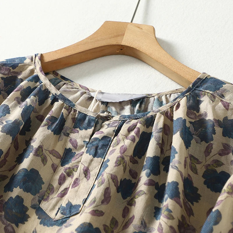 Elise Floral Cotton Linen Top