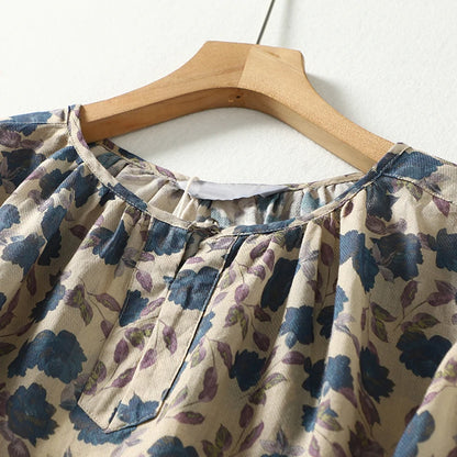 Elise Floral Cotton Linen Top