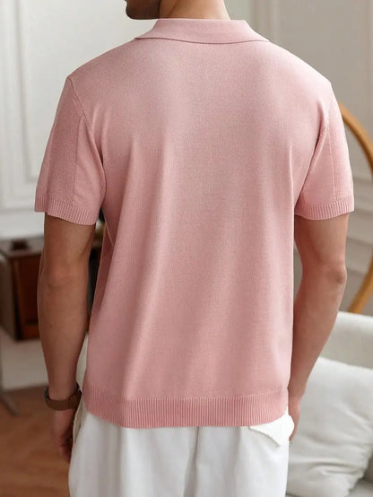Naples Striped Knit Polo Shirt