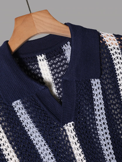 Capri Knit Stripe Polo Shirt