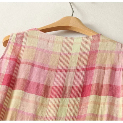 Aveline Cotton Plaid Maxi Dress