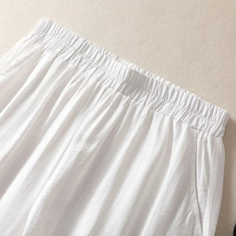 Celine Cotton Linen Embroidered Pants