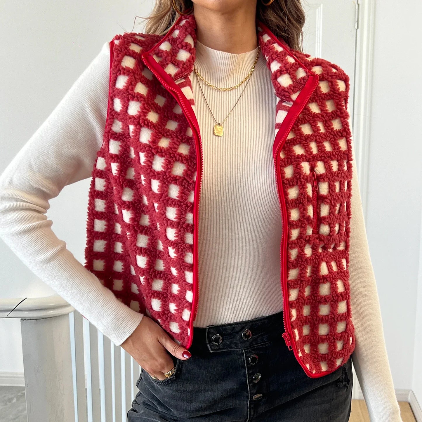 Madison Patterned Fleece Vest