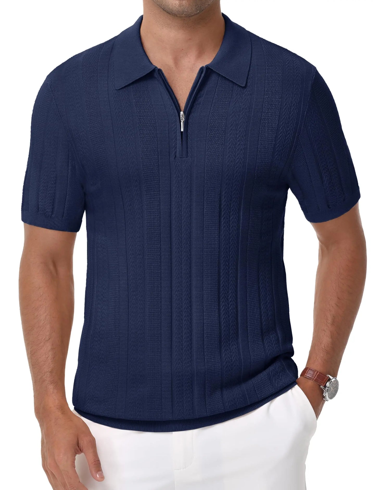 Santorini Knit Zip Polo