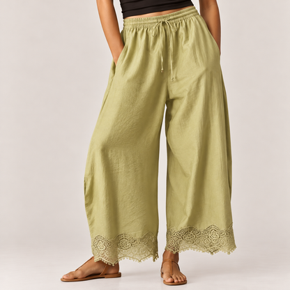 Amelie Lace Wide-Leg Pants