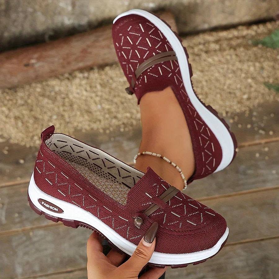 Violet Knit Slip-On Loafers