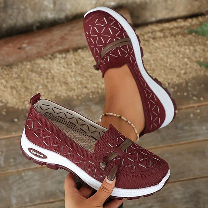Violet Knit Slip-On Loafers