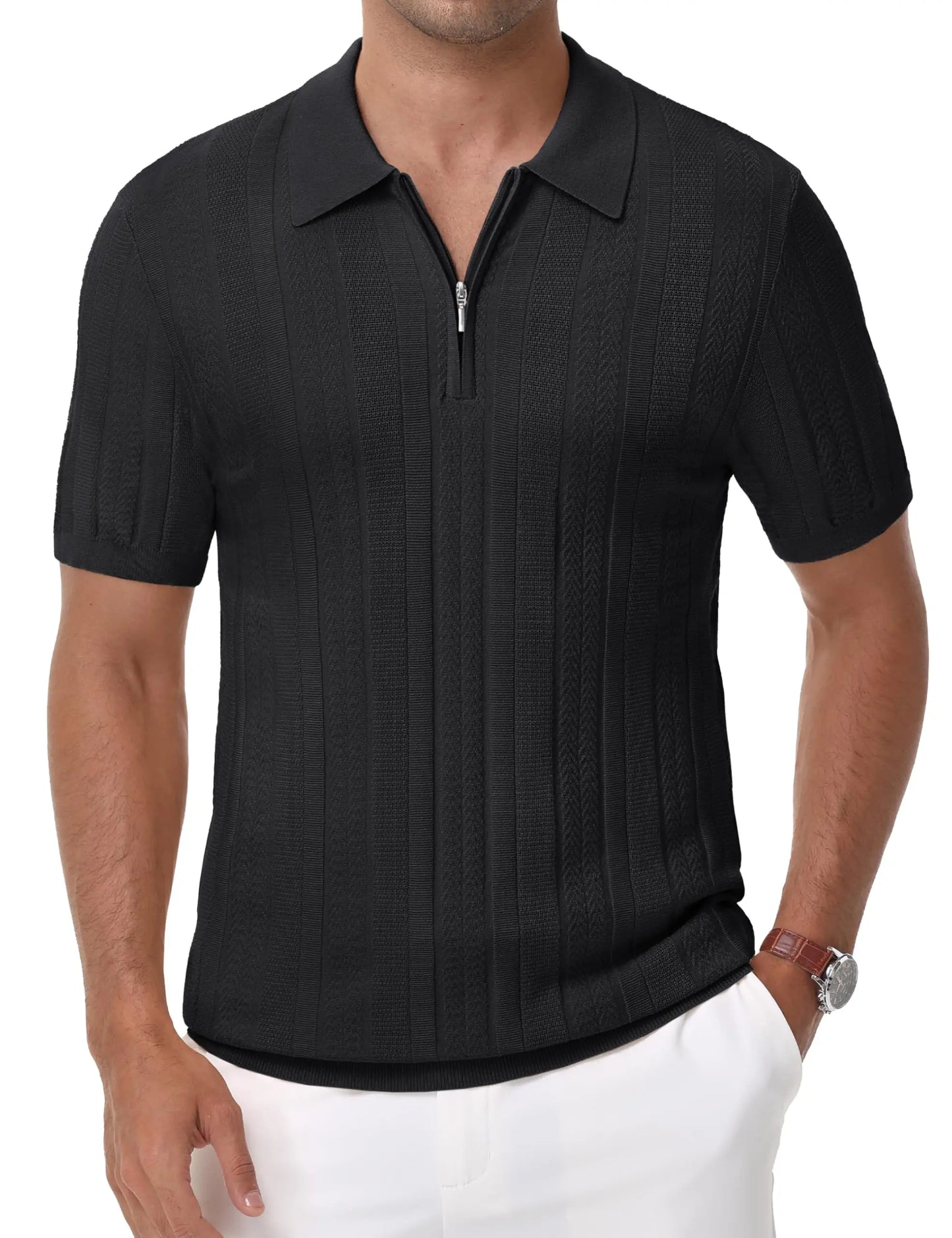 Santorini Knit Zip Polo