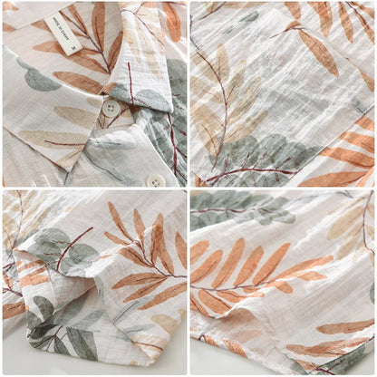 Henry Linen Tropical Print Shirt