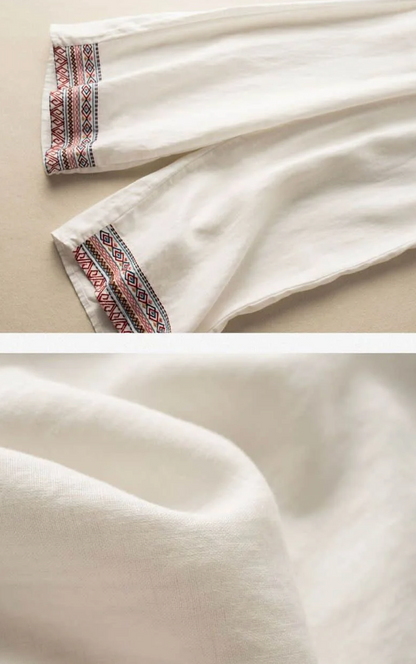 Mirelle Cotton Linen Wide-Leg Pants