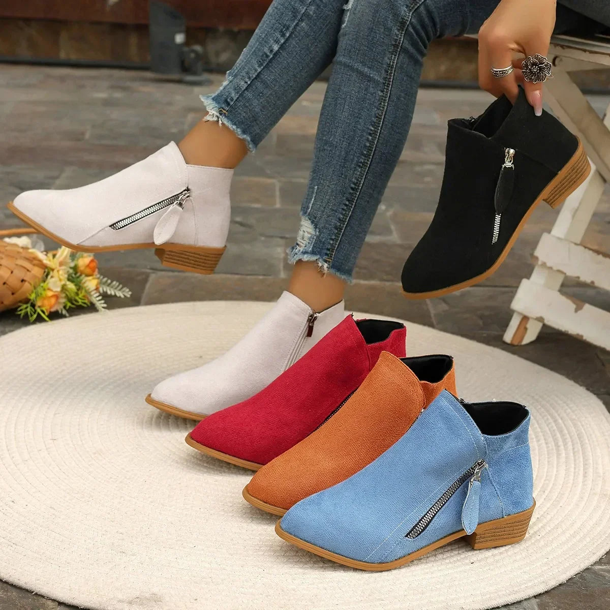 Lora Flannel Ankle Boots