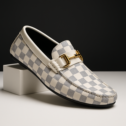Sterling Check Leather Loafers
