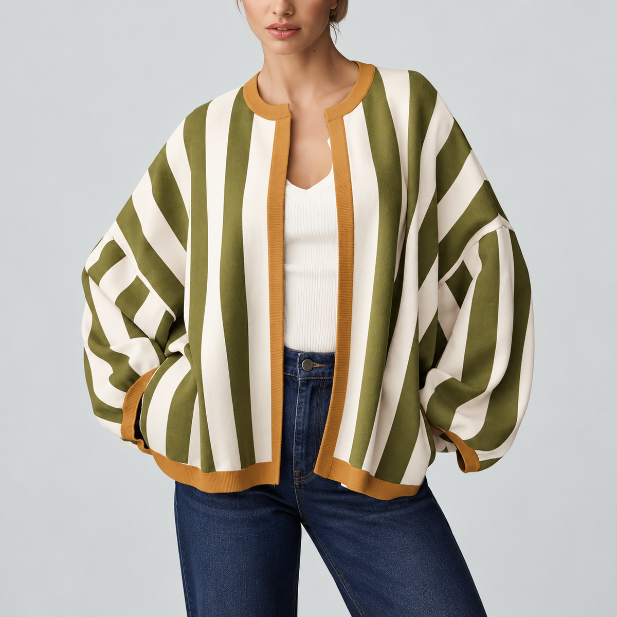 Camille Striped Knit Cardigan