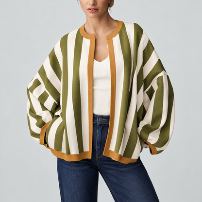 Camille Striped Knit Cardigan
