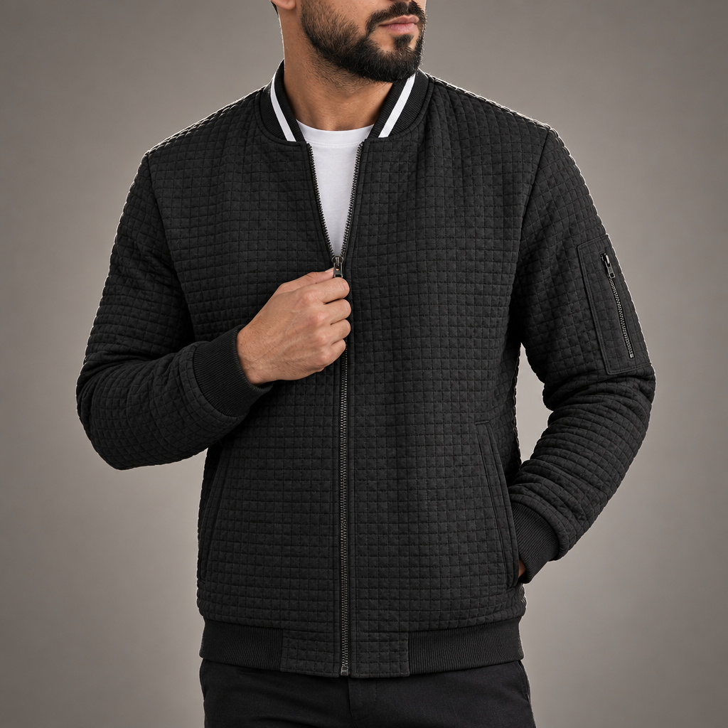 Halden Quilted Knit Bomber