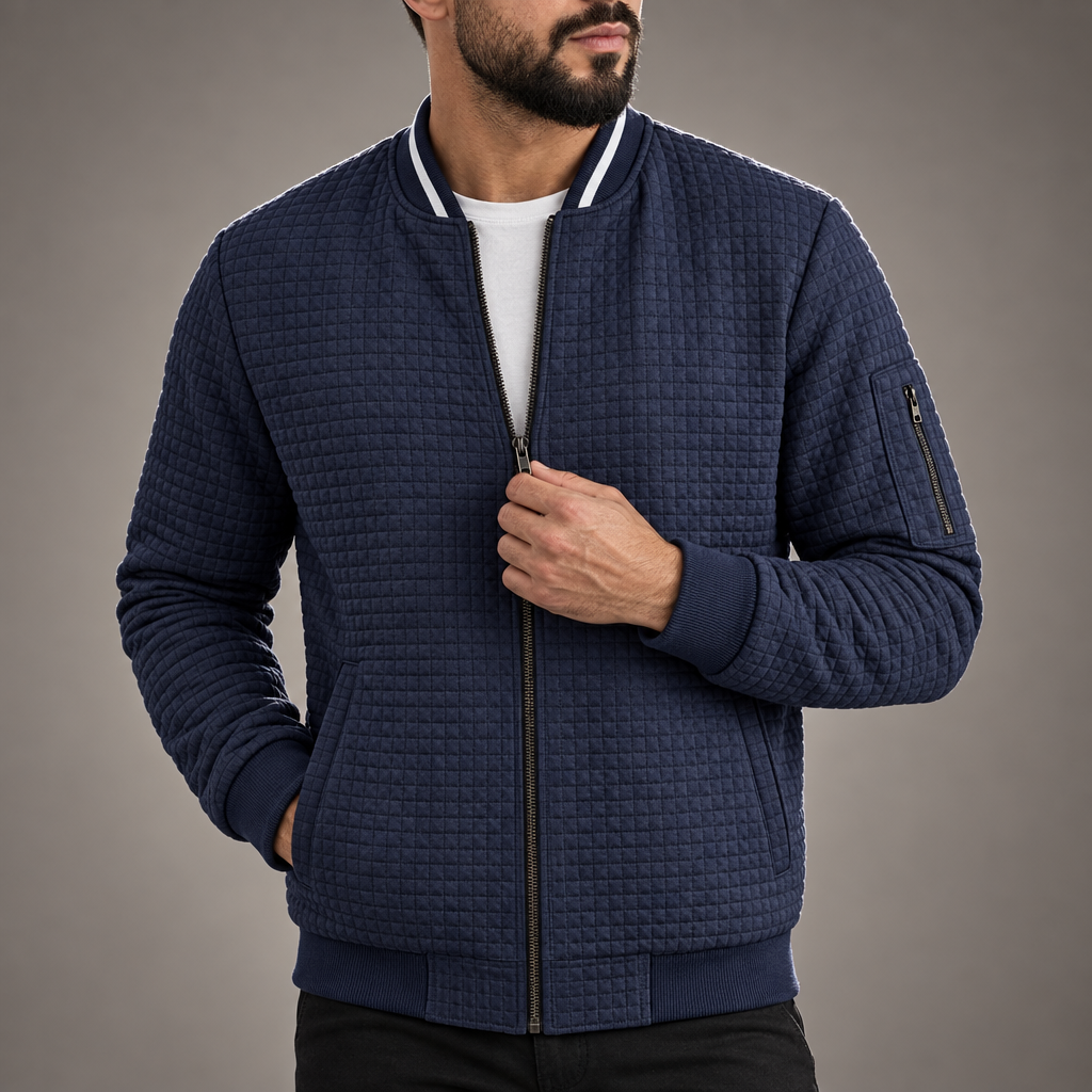 Halden Quilted Knit Bomber