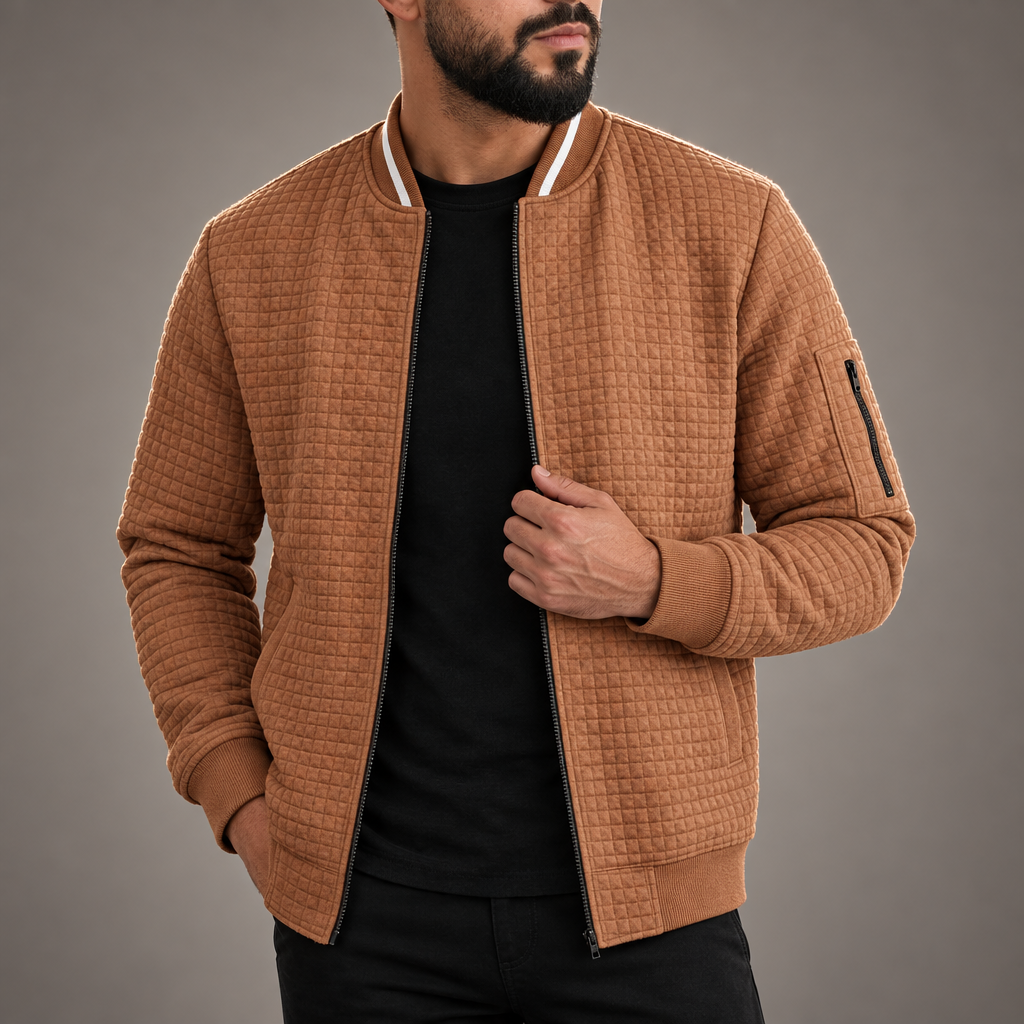 Halden Quilted Knit Bomber