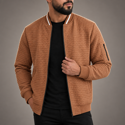 Halden Quilted Knit Bomber