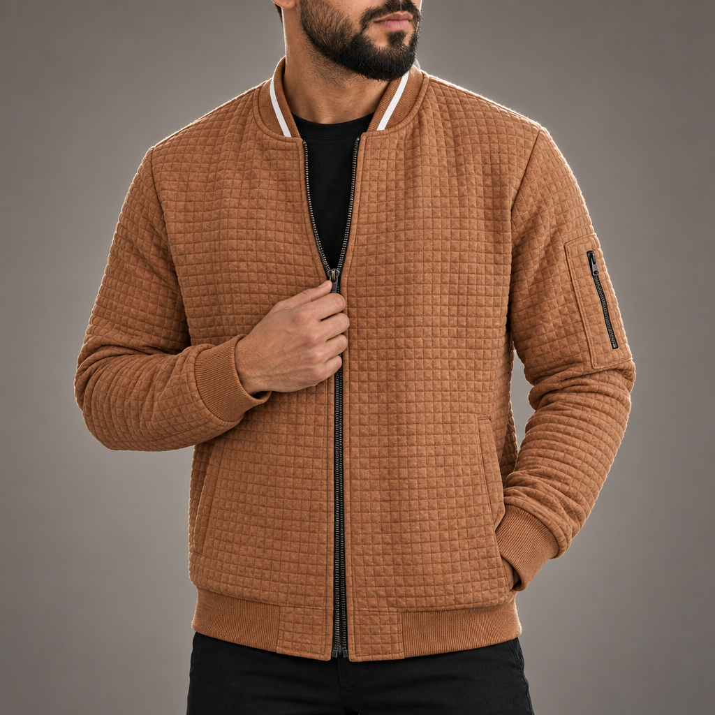 Halden Quilted Knit Bomber