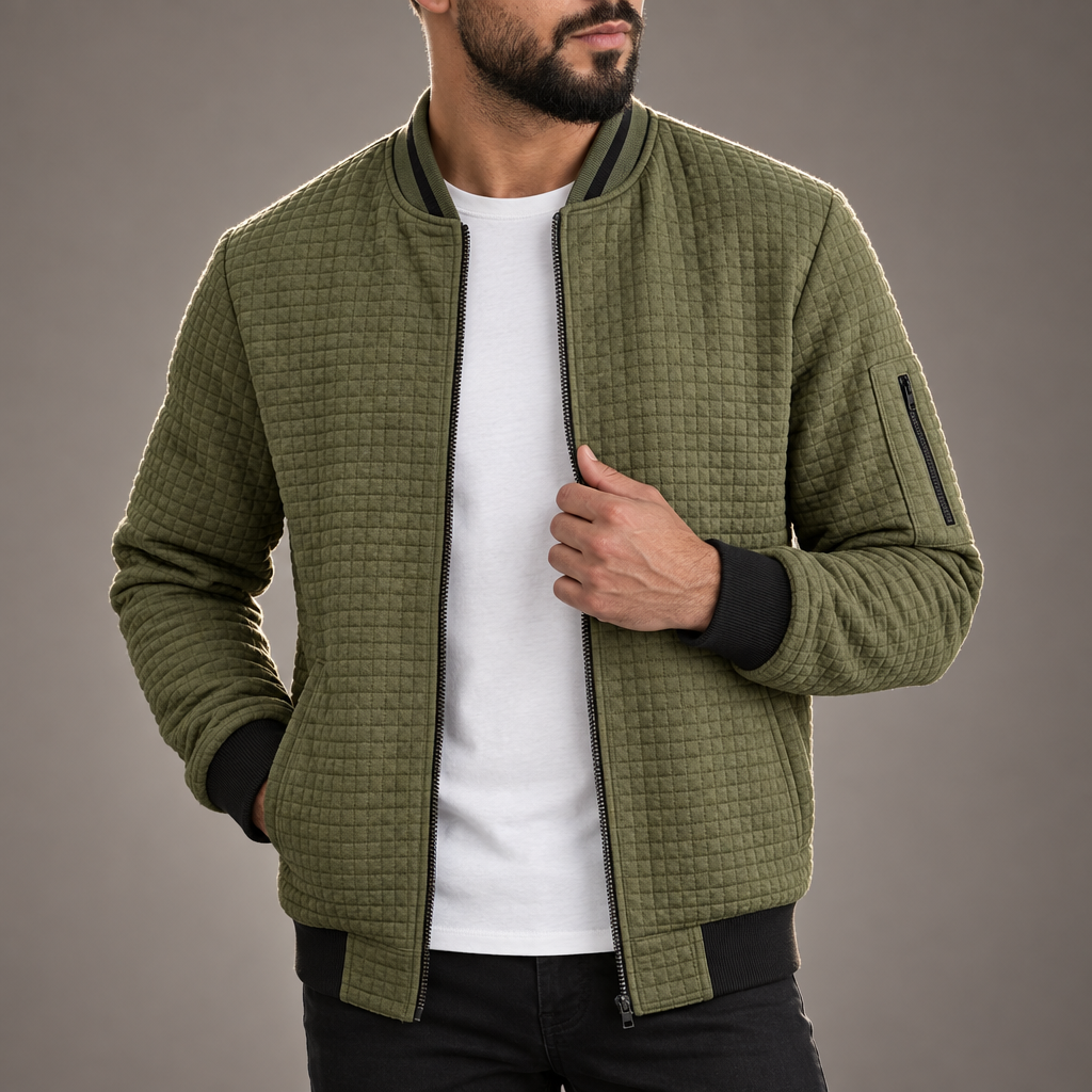 Halden Quilted Knit Bomber