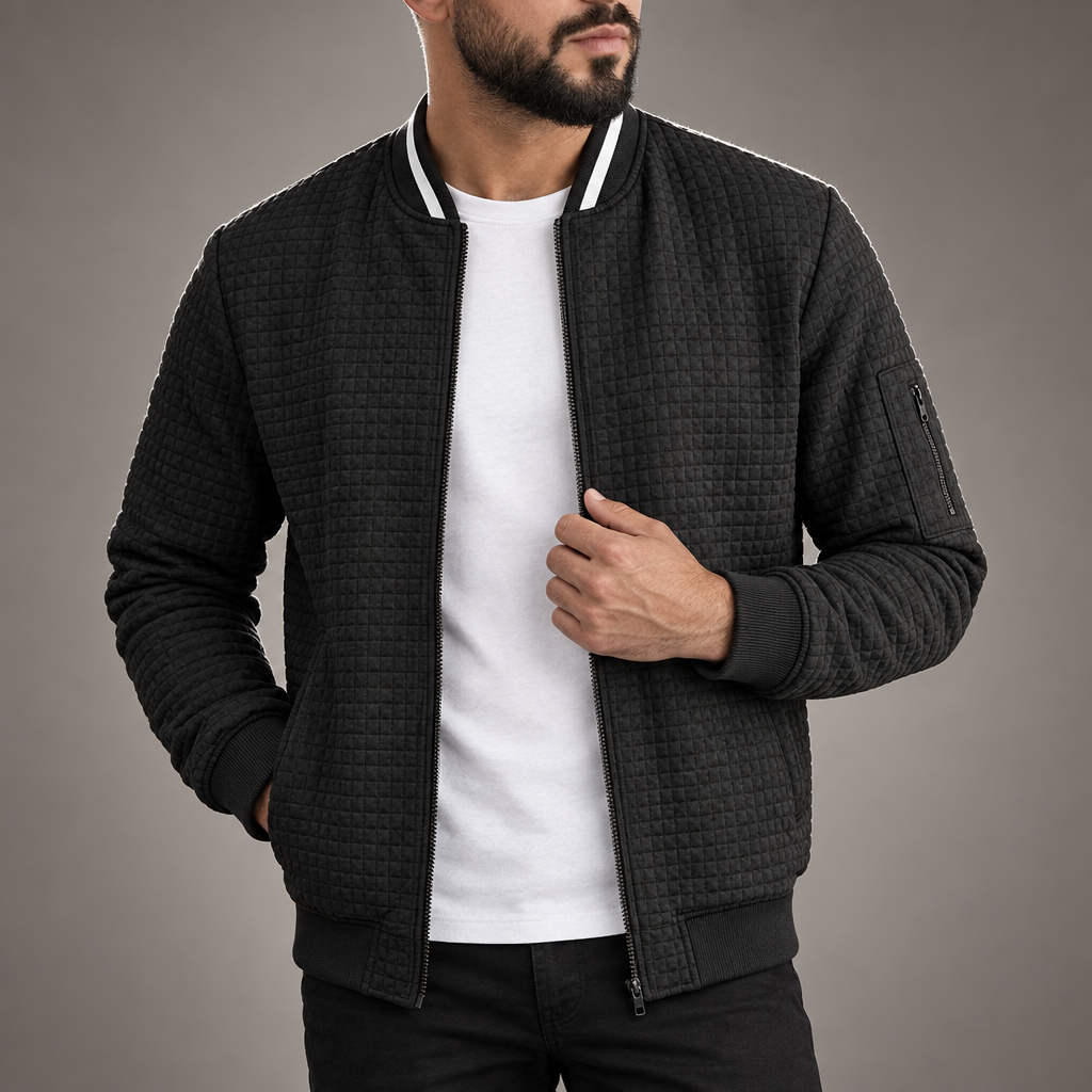 Halden Quilted Knit Bomber