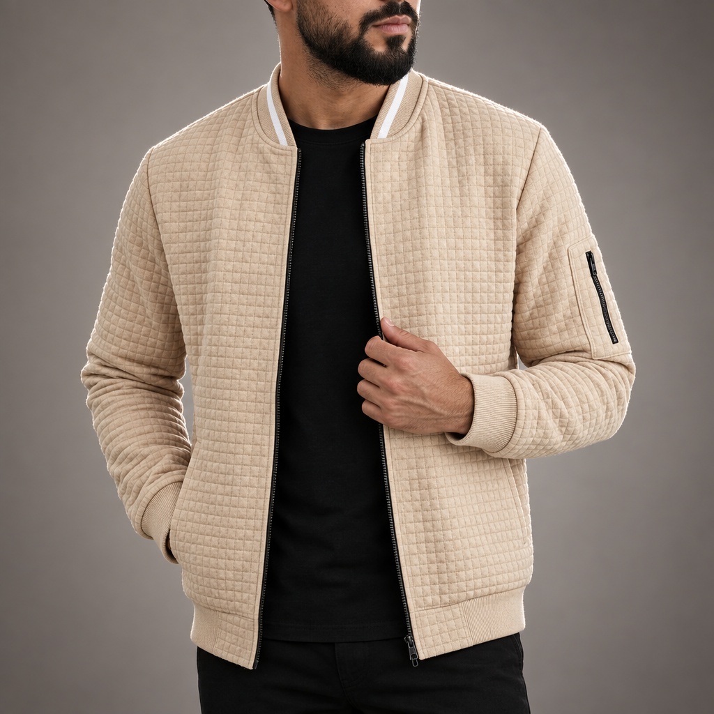 Halden Quilted Knit Bomber