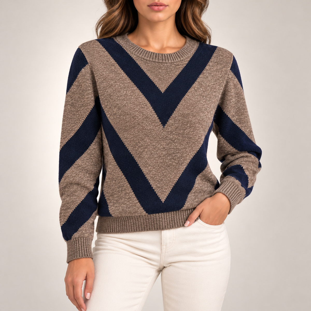 Elise Chevron Knit Sweater