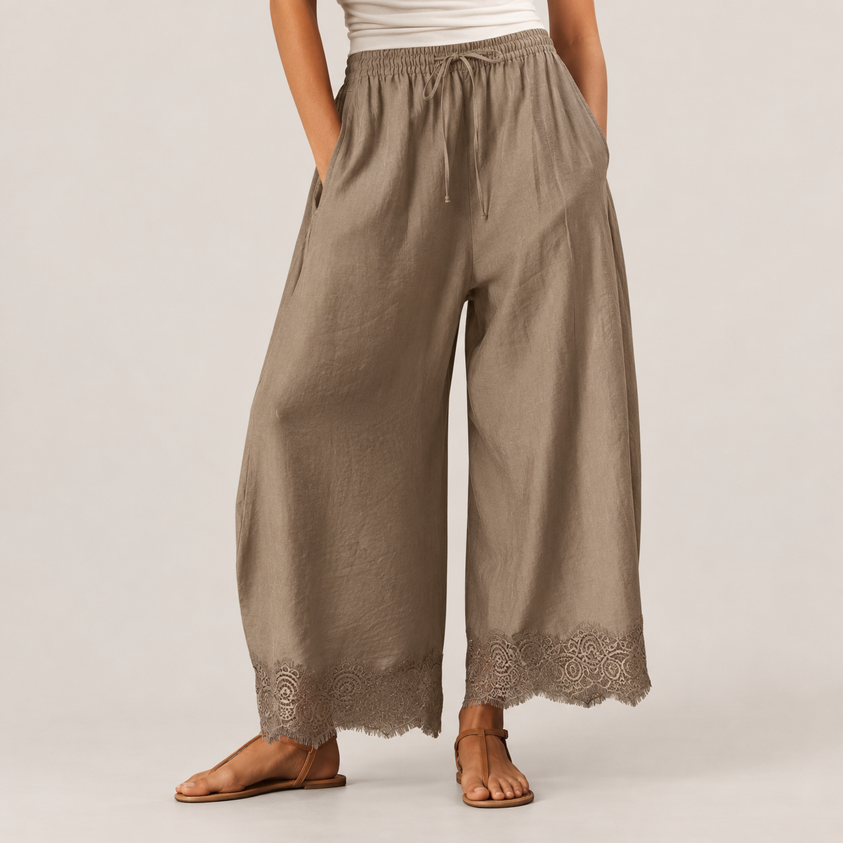 Amelie Lace Wide-Leg Pants
