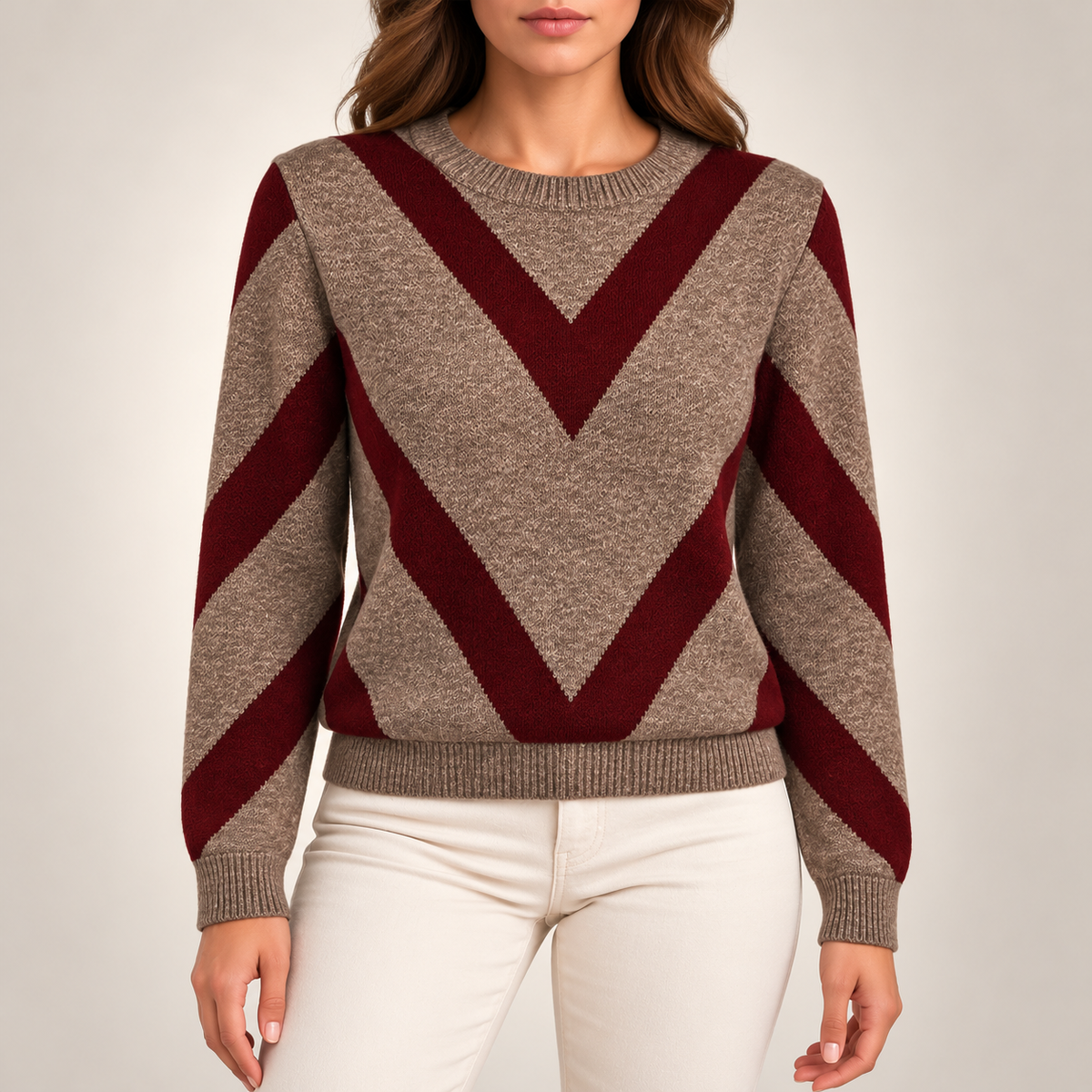 Elise Chevron Knit Sweater