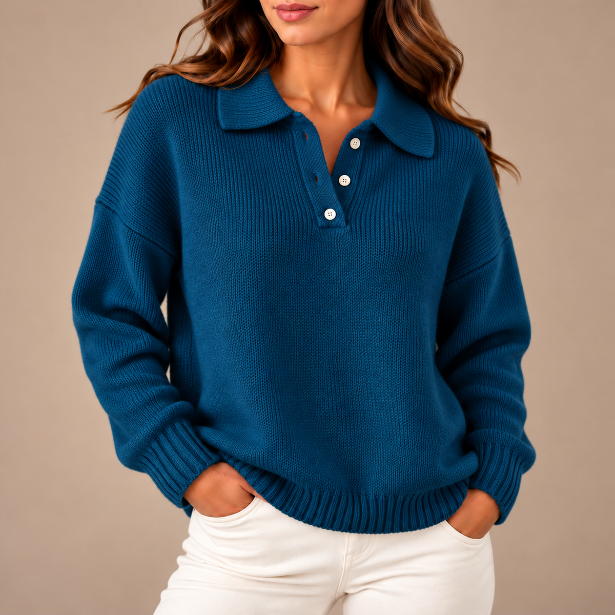 Audrey Knit Polo Sweater