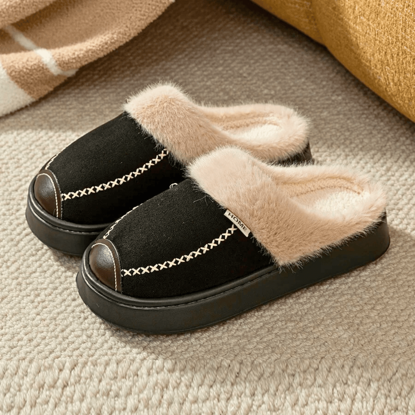 The Ellington Fur Slipper
