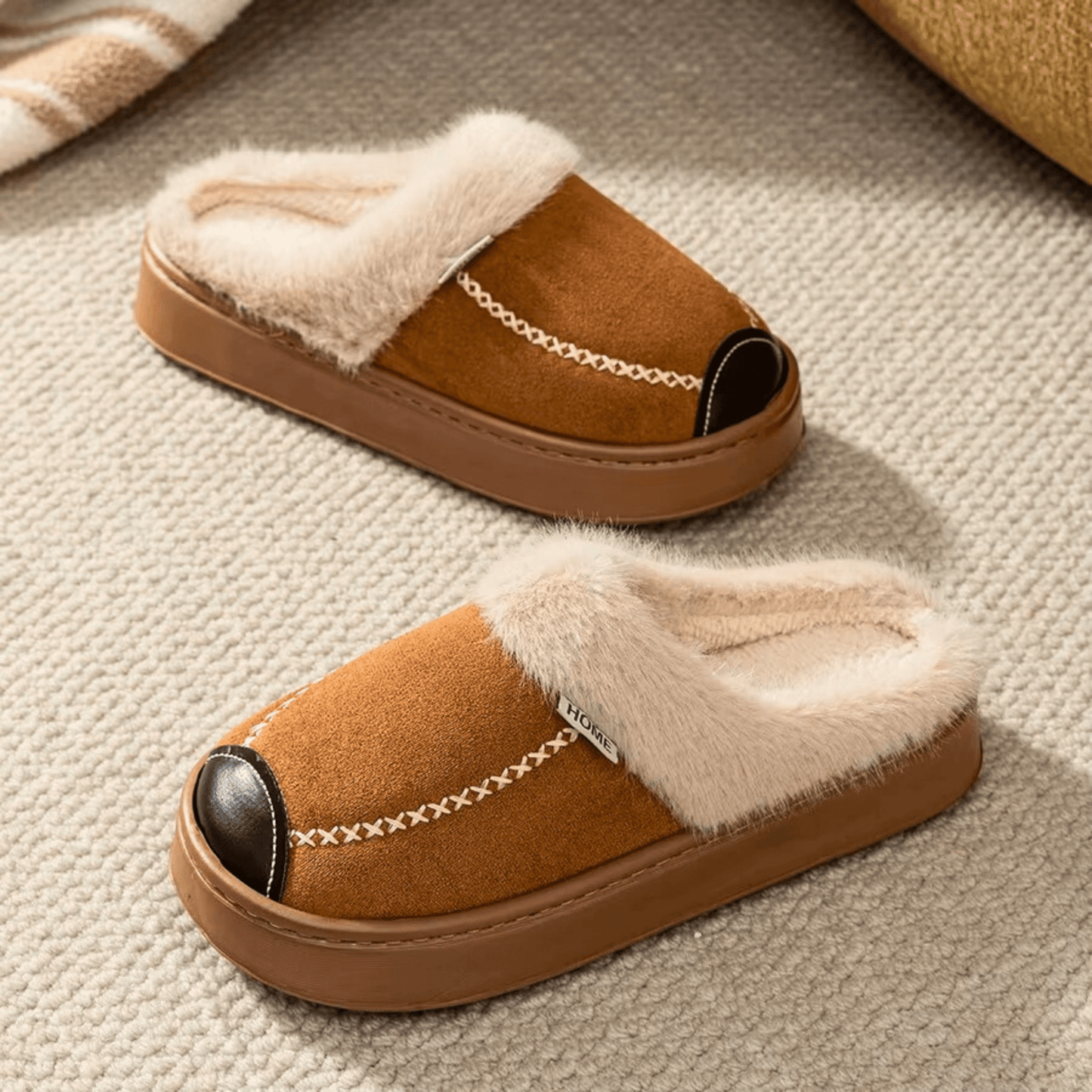 The Ellington Fur Slipper