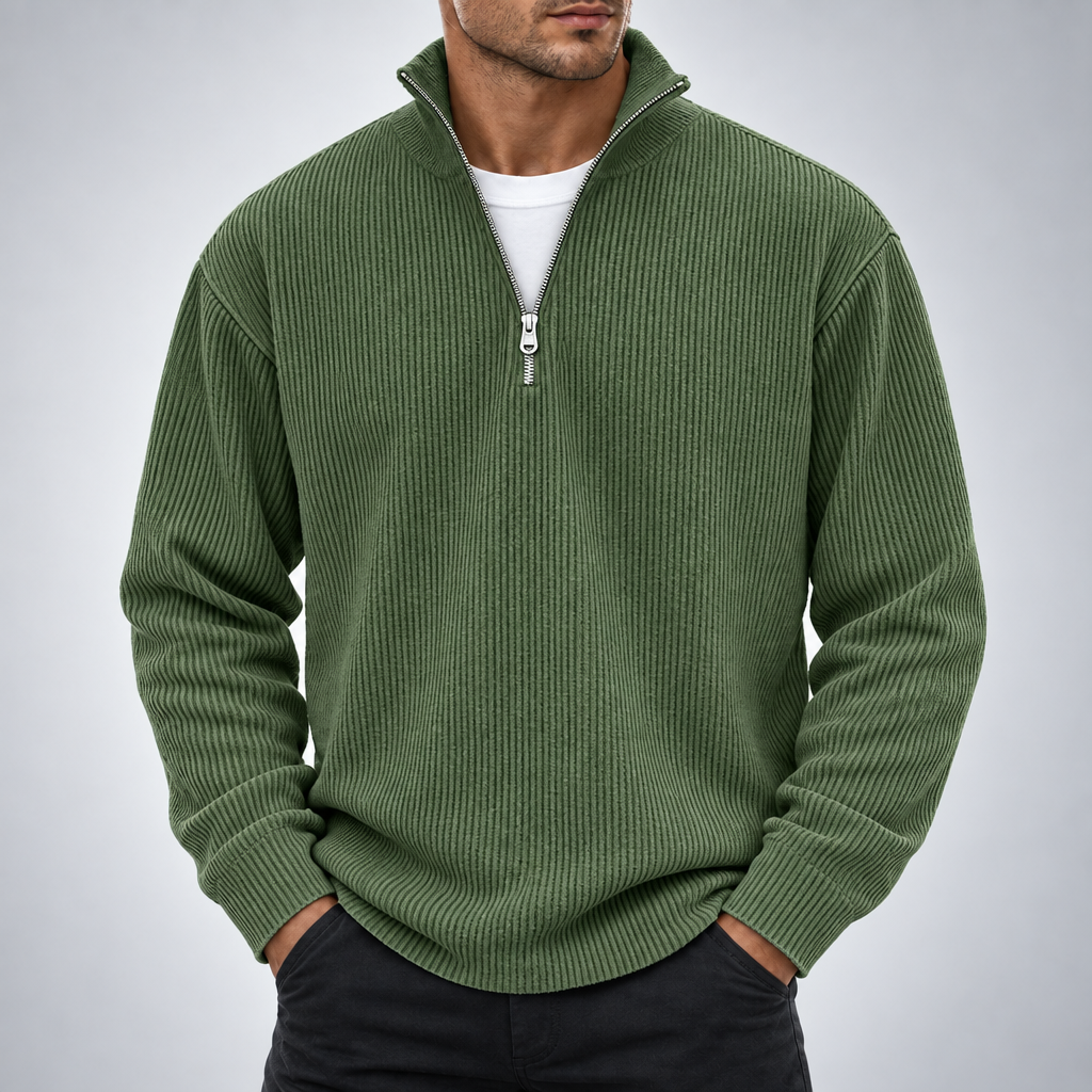 Lorenzo Ribbed Quarter-Zip