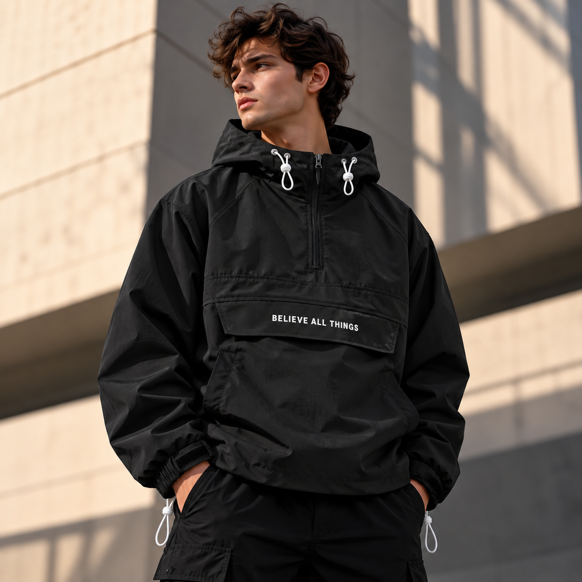 Mason Hooded Half-Zip Windbreaker