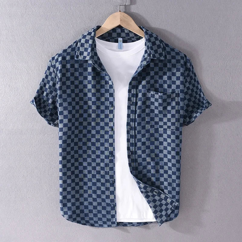 Checkered Button-Up Shirt