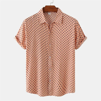 Dot Print Button-Up Shirt