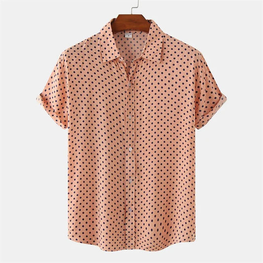 Dot Print Button-Up Shirt