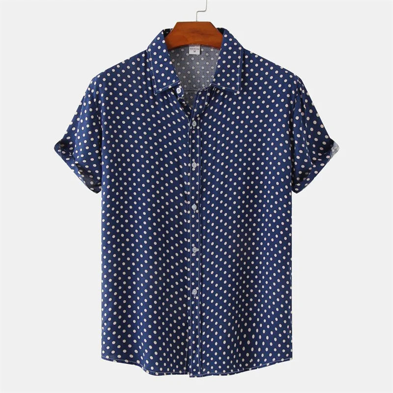 Dot Print Button-Up Shirt